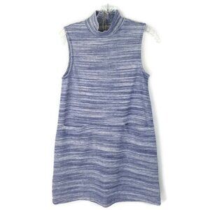 Altar'd State Blue White Mock Neck Sleeveless Mini Dress Womens XS